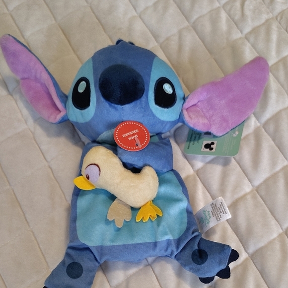 Disney Other - Disney Stitch Holding A Duck Soother Plush With Squeaker And Crinkle Material.
